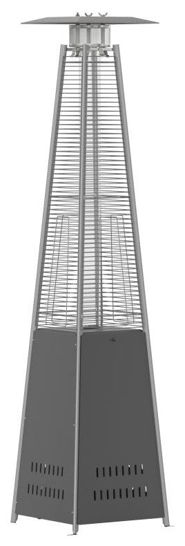 Sol Patio Outdoor Stainless Steel Pyramid 42,000 BTU Propane Heater With Wheels, Slate Gray