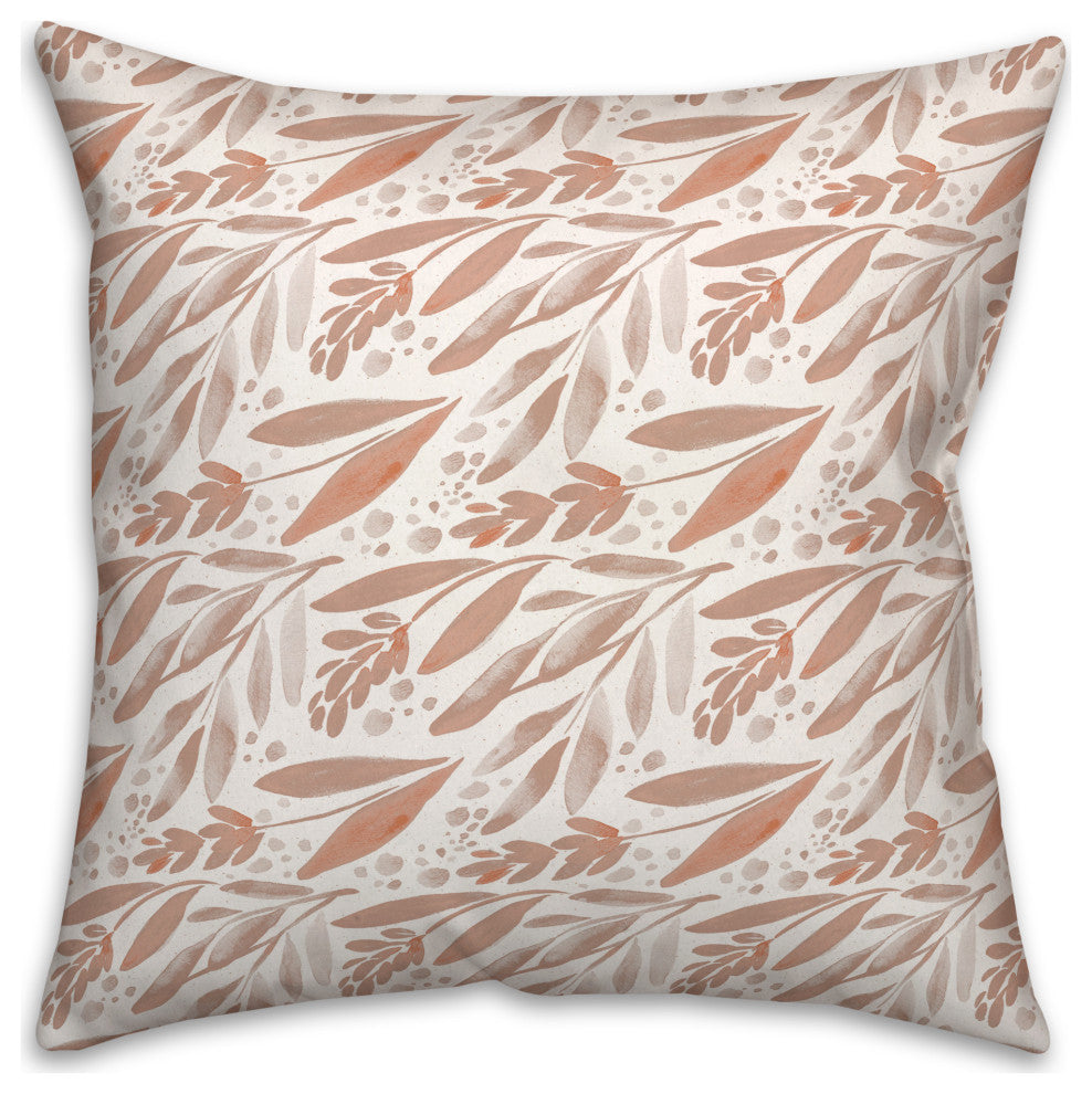 Wild Flower Peach Pillow 18x18 Spun Poly Pillow