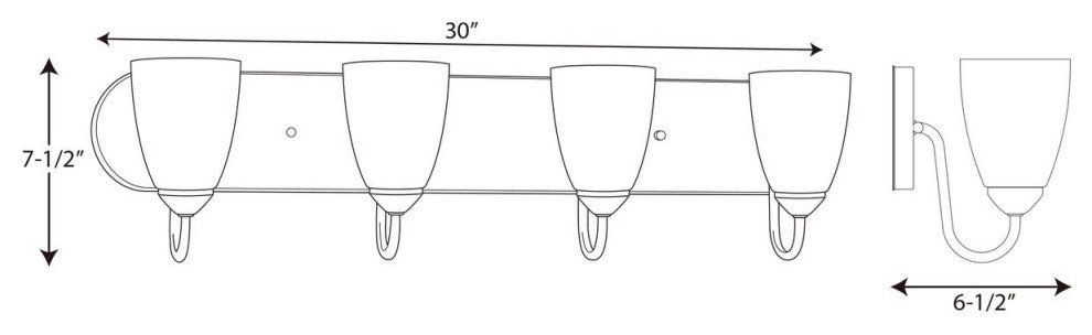 Progress Lighting 4-100W Medium Bath Bracket, Antique Bronze