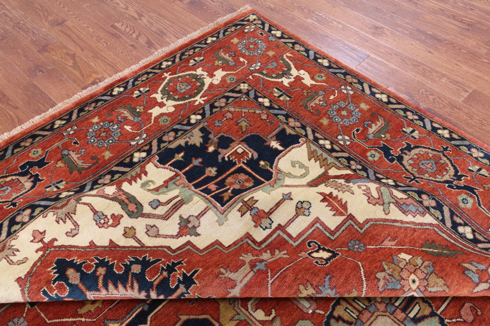 10' 1" X 13' 8" Heriz Serapi Hand Knotted Wool Rug - Q16001