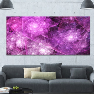 Pink Rotating Polyhedron, Oversized Abstract Canvas Art Print, 60x28