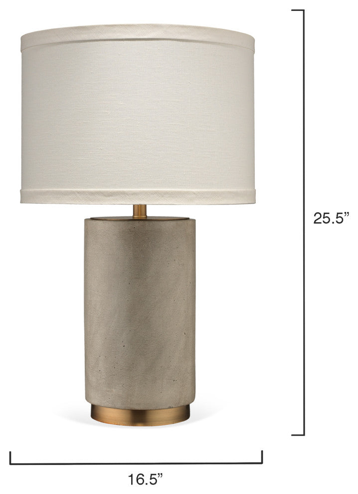 Mortar Table Lamp, Cement and Brass