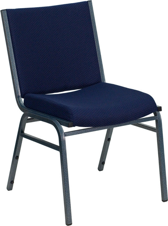 Hercules Series Heavy Duty Navy Blue Dot Fabric Stack Chair
