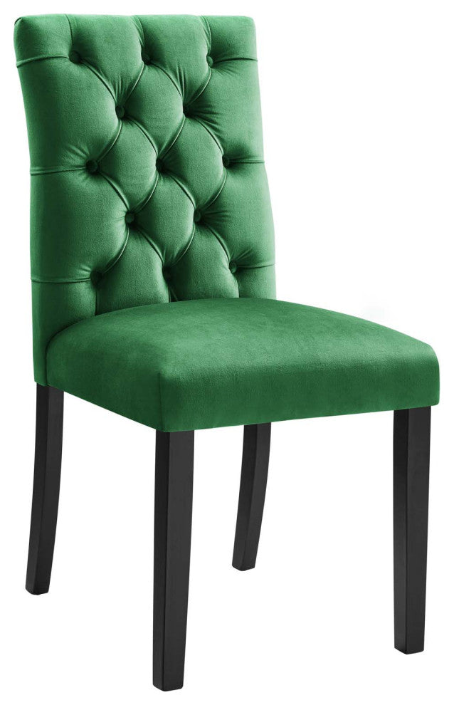 Duchess Performance Velvet Dining Chairs, Set of 2, Emerald