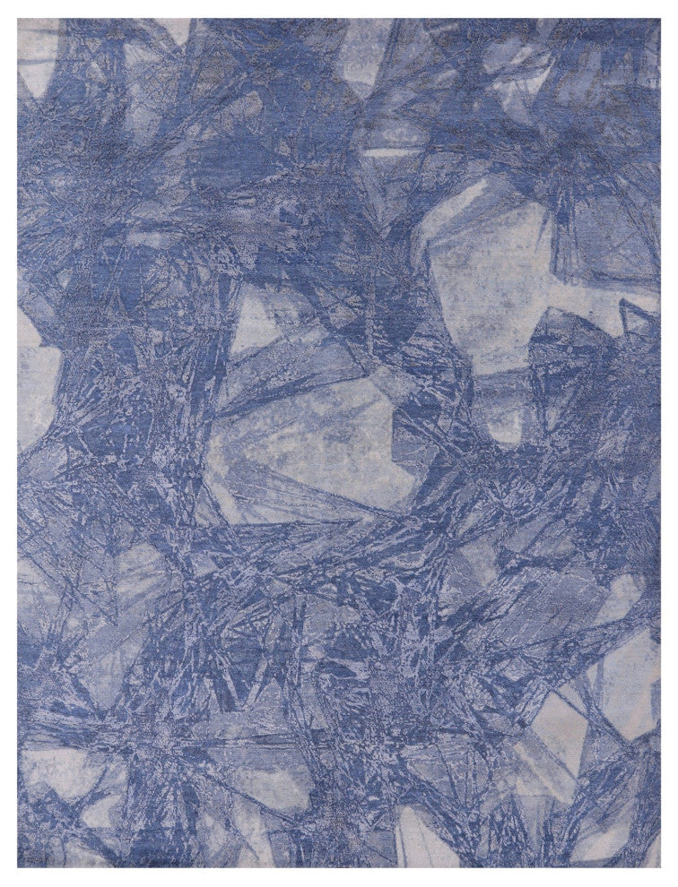 7' 11" X 10' 0" Wool and Silk Handmade Abstract Rug Q9047