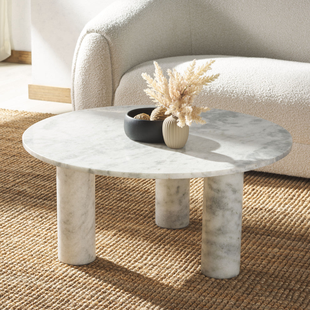Safavieh Couture Giabella Marble Coffee Table, White
