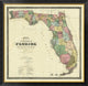 "New Map of The State of Florida, 1870"  by Columbus Drew, 40x39"