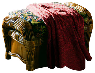 Kingston Reef Ottoman in Cinnamon, Midnight Fabric