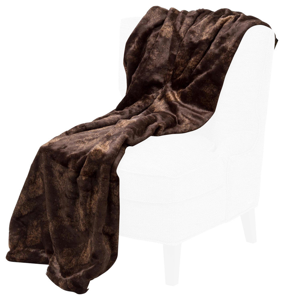 Bailey 56" x 72" Faux Fur Throw - Dark Brown