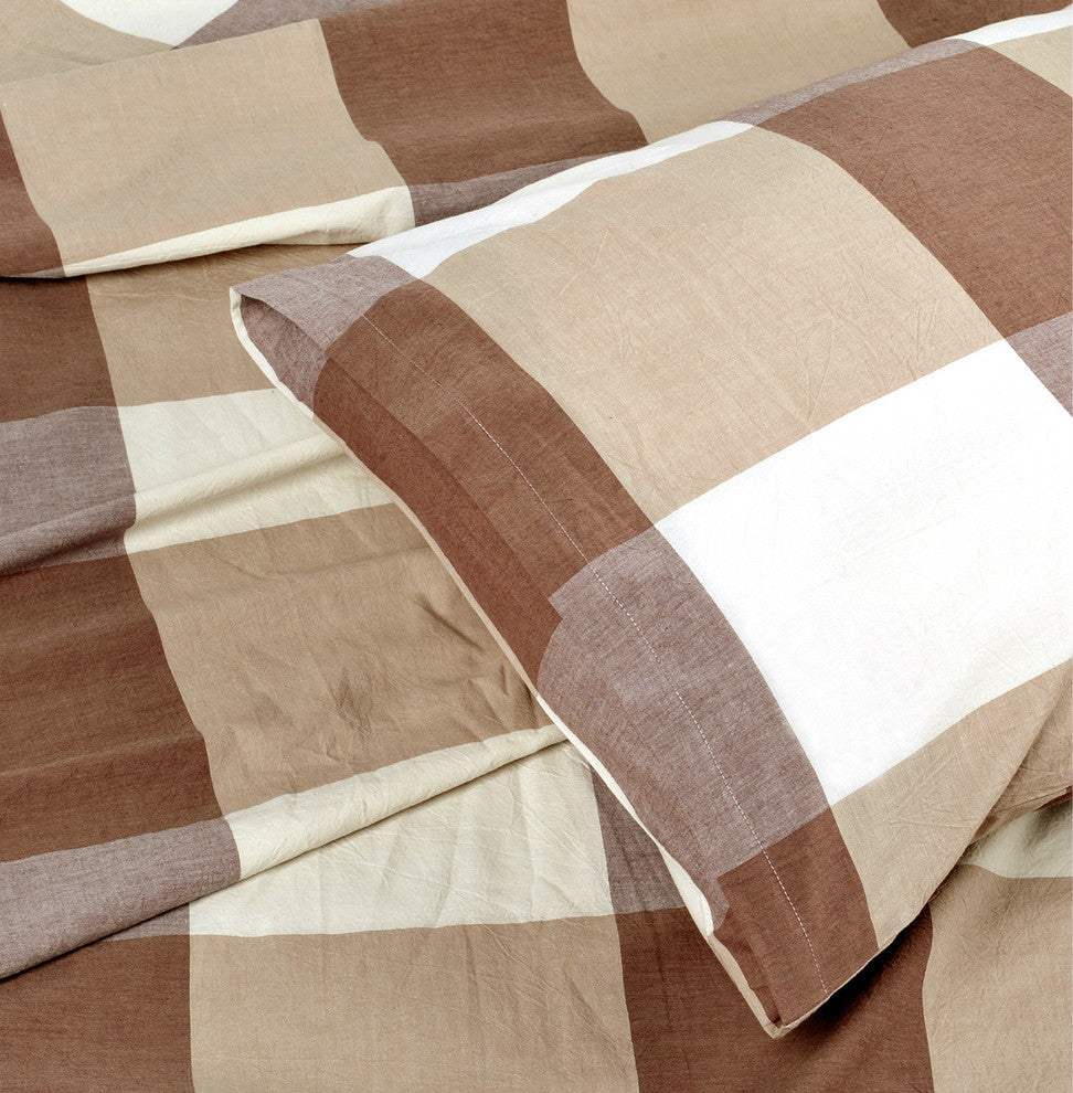 Buffalo Washed Cotton 3-Piece Duvet Set, Caramel, Queen