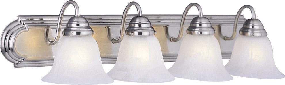 Essentials 4-Light Bath Vanity Sconce, Satin Nickel, Marble