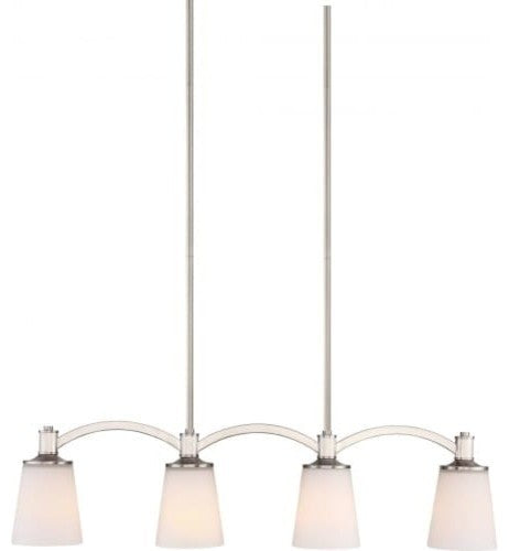Traditional Laguna 4-Light Trestle, Brushed Nickel Finish