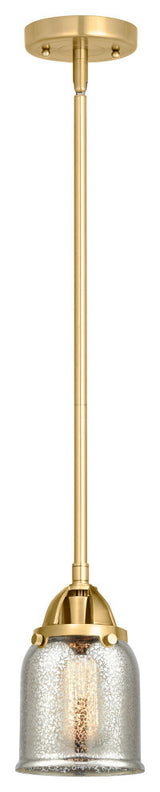 Small Bell Mini Pendant, Satin Gold, Silver Plated Mercury