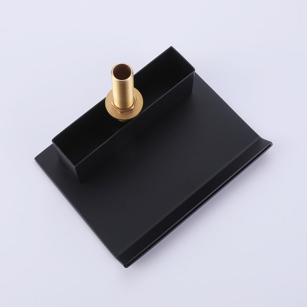 Deck Mounted Dual Handles Bathtub Faucet with Hand Shower