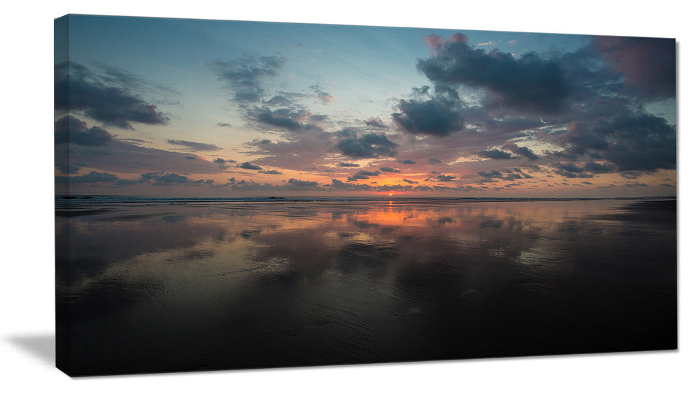 "Matapalo in Costa Rica Beach Sunset" Seascape Art Canvas, 1 Panel, 60"x28"