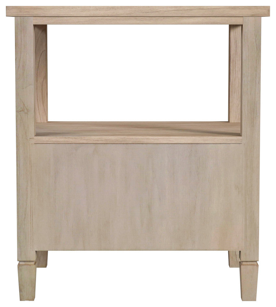 Flagstaff 1-Drawer Cane Nightstand, Natural
