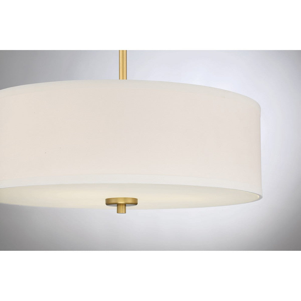 Savoy House Meridian 3 Light Pendant M70109NB, Warm Brass