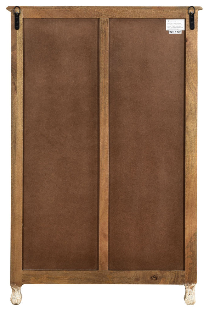 Delaney Carved Tall Chest, Distressed Off-White