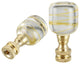 Aspen Creative 24024-X, Clear w/Yellow Line Glass Lamp Finial, Copper, 2" Tall, Pack Set of 2