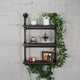 Juneau Industrial Wall Mounted 24" Rack, Black Steel/Dark Brown Wood