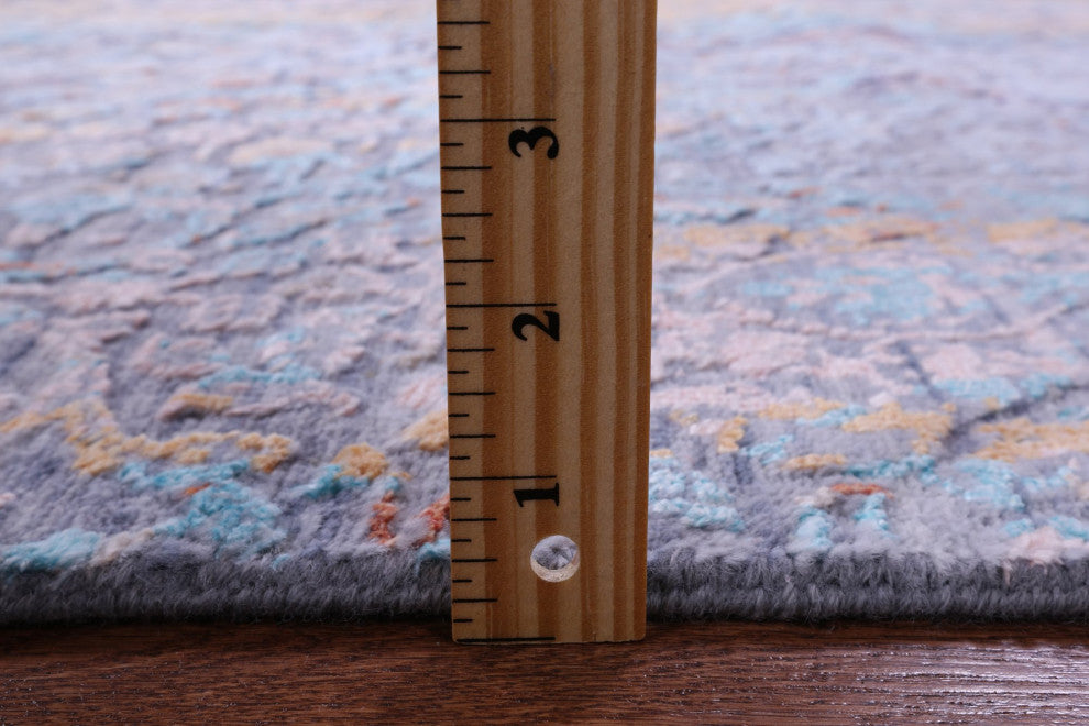2' 6" X 12' 0" Runner Handmade Wool and Silk Modern Rug Q11827