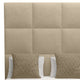 Nativa Interiors Moyra Square Tufted Bed, Flax, Queen, Headboard: High