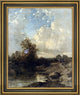 Eugene Ciceri Figures by a RiverbankFramed Premium Canvas Print, 16"x20"