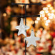 Coastal Clear Starfish Ornament Art Glass Gold Holiday 4 in Sparkly, Clear/White - Love