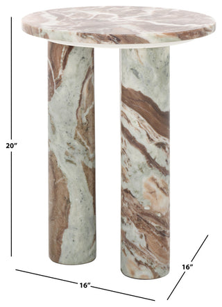 Safavieh Couture Giabella Marble Accent Table, White/Brown