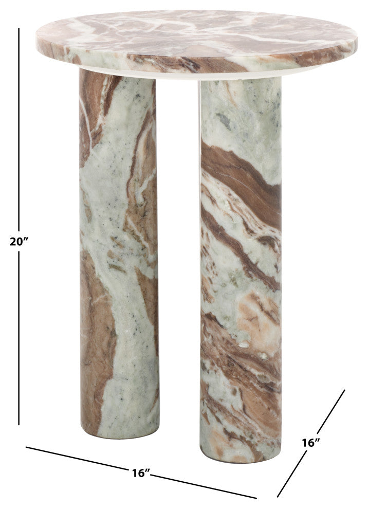 Safavieh Couture Giabella Marble Accent Table, White/Brown