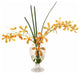 WaterlookÂ® Yellow-Orange Vanda Orchids, Grass in Glass Urn