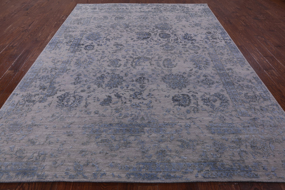 Wool and Silk Hand-Knotted Persian Rug 8' 1" X 10' 1" Q6257