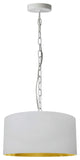 1 Light Small Braxton White Pendant w/ White/Gold Shade