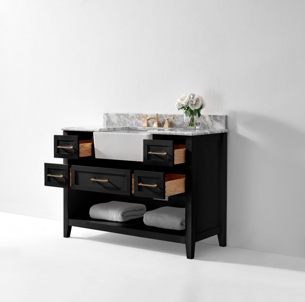 Hayley Bathroom Vanity Set, Black Onyx, 48"