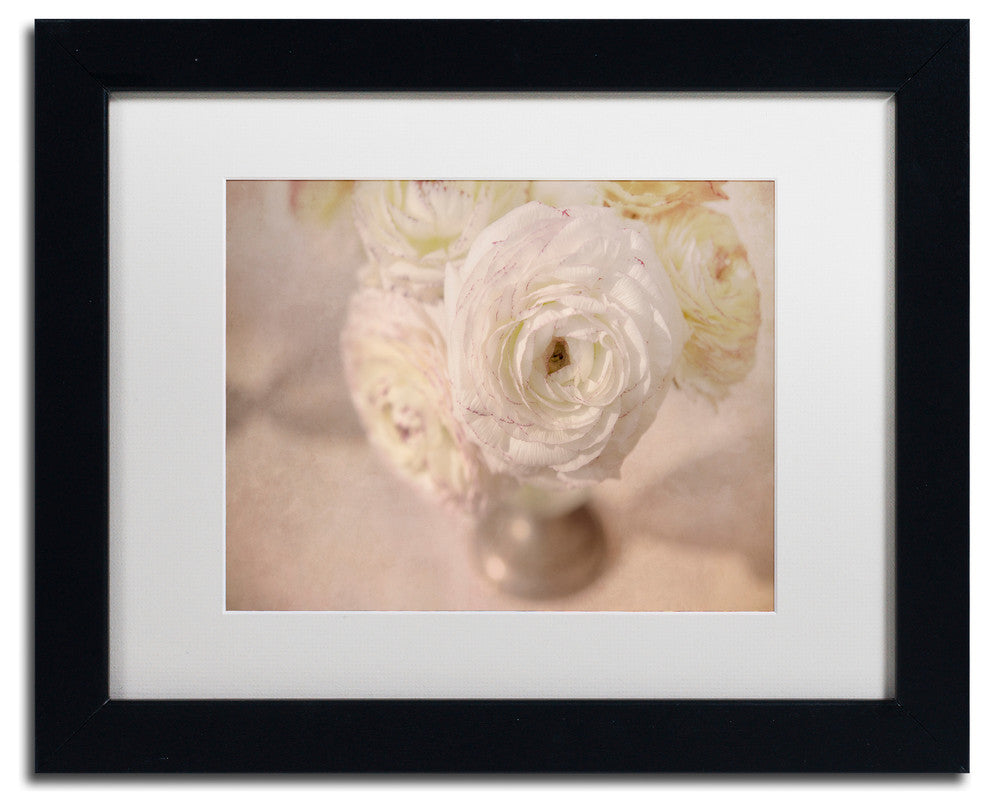 Cora Niele 'White Persian Buttercup Still Life' Matted Framed Art
