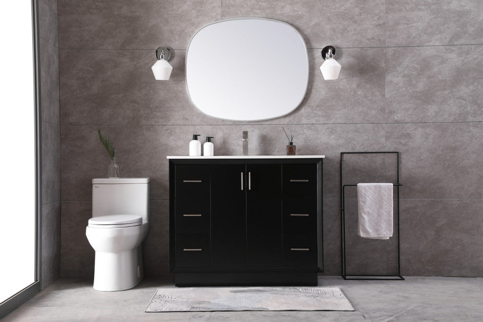 42" SIngle Bathroom Vanity, Black