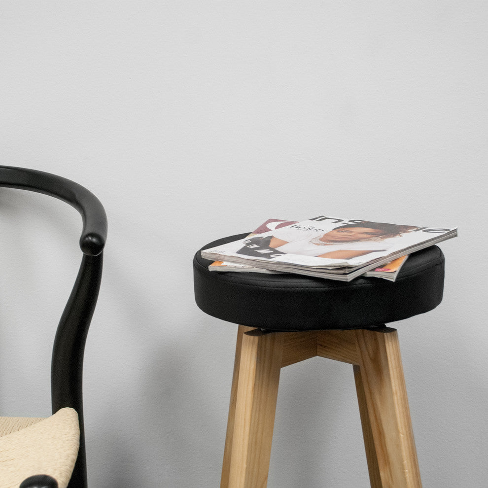 Mod Made Rex Modern Wood Counter Stool, Black