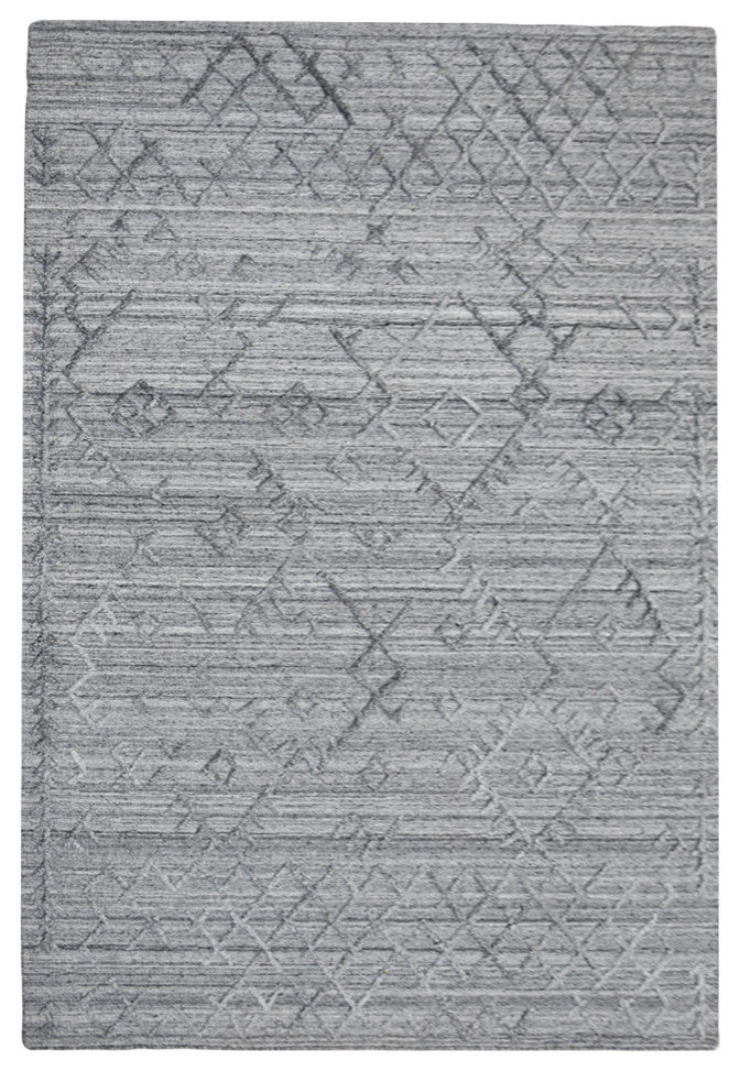 HAND WOVEN FLAT WEAVE KILIM POLYESTER AREA RUGS -Rectangle,Silver,Geometric, [Rectangle] 8'x10'