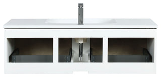 Scopi 48 Rustic Acacia Vanity, Acrylic Top With Sink, Nickel Faucet Set