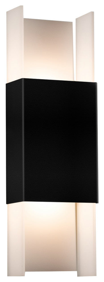Ansa Outdoor LED Sconce, Textured Black, Cool White