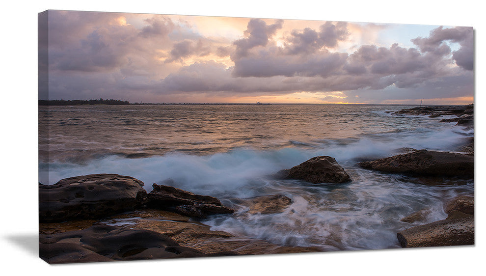 "Cloudy Sky and Stormy Waves in Sydney" Canvas Print40"x20"