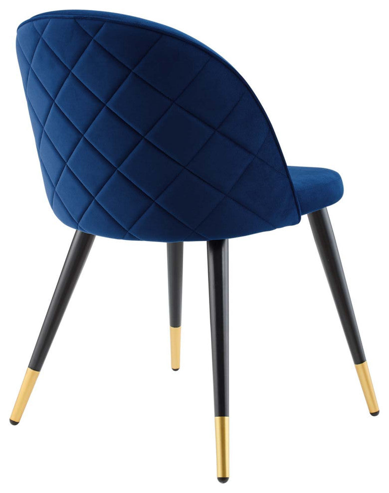 Cordial Performance Velvet Dining Chairs - Set of 2-Navy
