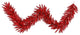 Vickerman K165215 9' Tinsel Red Artificial Christmas Garland, Red Mini Lights