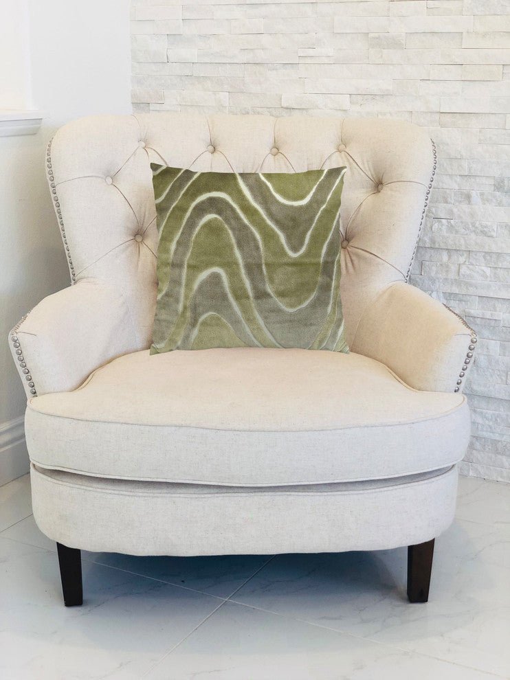 Plutus Lush Wave Handmade Throw Pillow, Double Sided 18"x18"