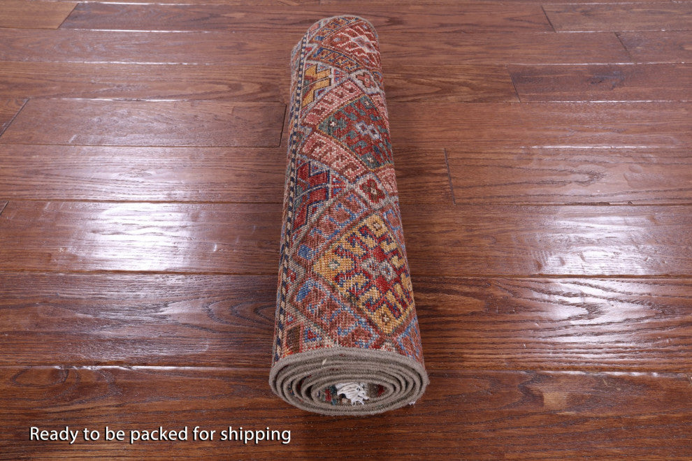 Runner Khorjin Super Kazak Hand-Knotted Wool Rug 2' 0" X 6' 1" Q10066
