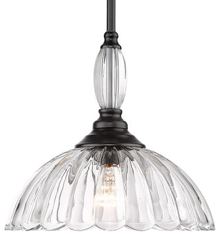 Golden Lighting 6952-M CLR Audra 12"W Pendant - Matte Black
