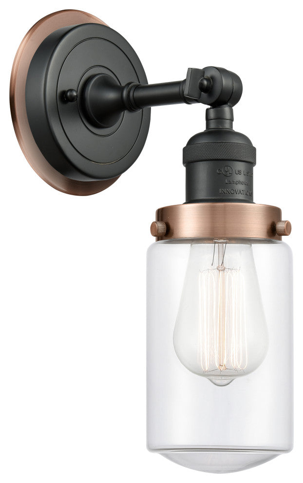 INNOVATIONS LIGHTING 203BK-BPAC-HRAC-G312 Dover 1 Light Mixed Metals Sconce