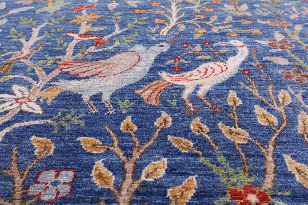 12' 0" X 14' 6" Persian Tree Of Life Design Handmade Wool Rug Q7812