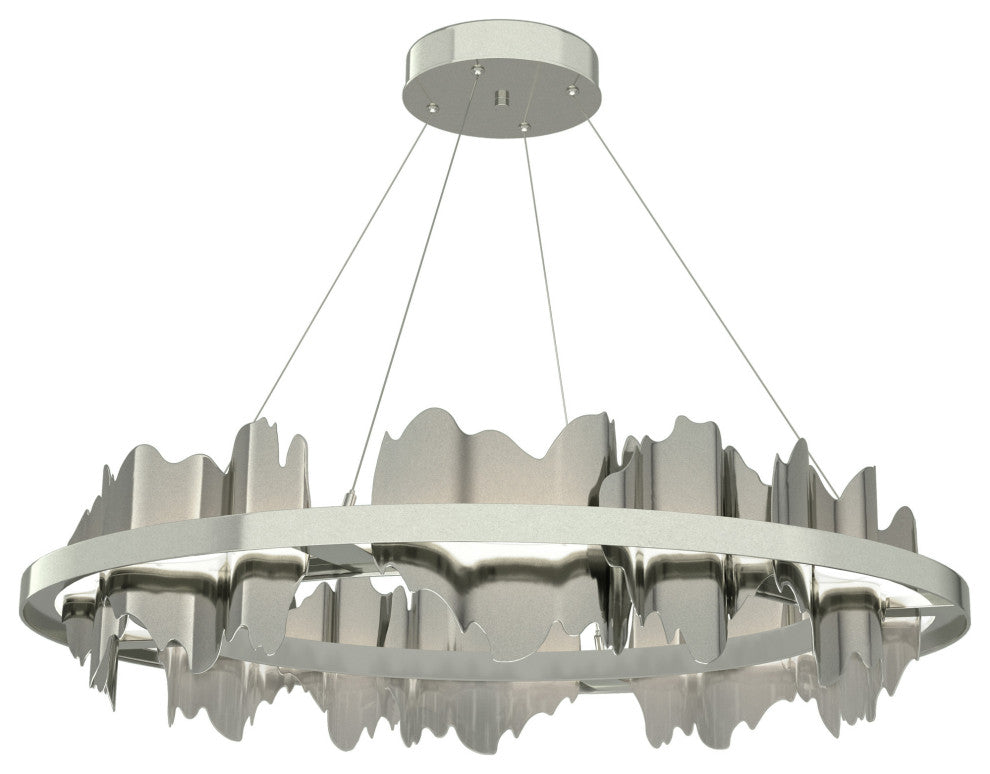 Hildene Circular LED Pendant, Sterling, Sterling, Standard Height