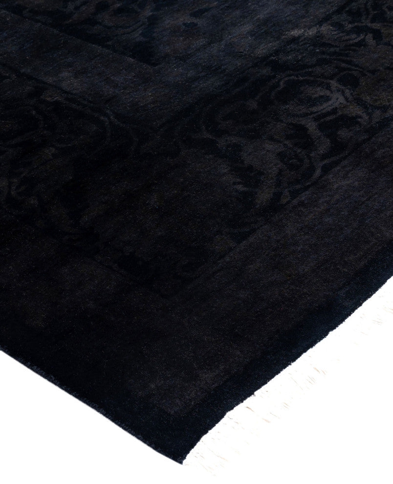 Overdyed One-of-a-Kind Hand-Knotted Area Rug Black, 8' 2" x 10' 1"